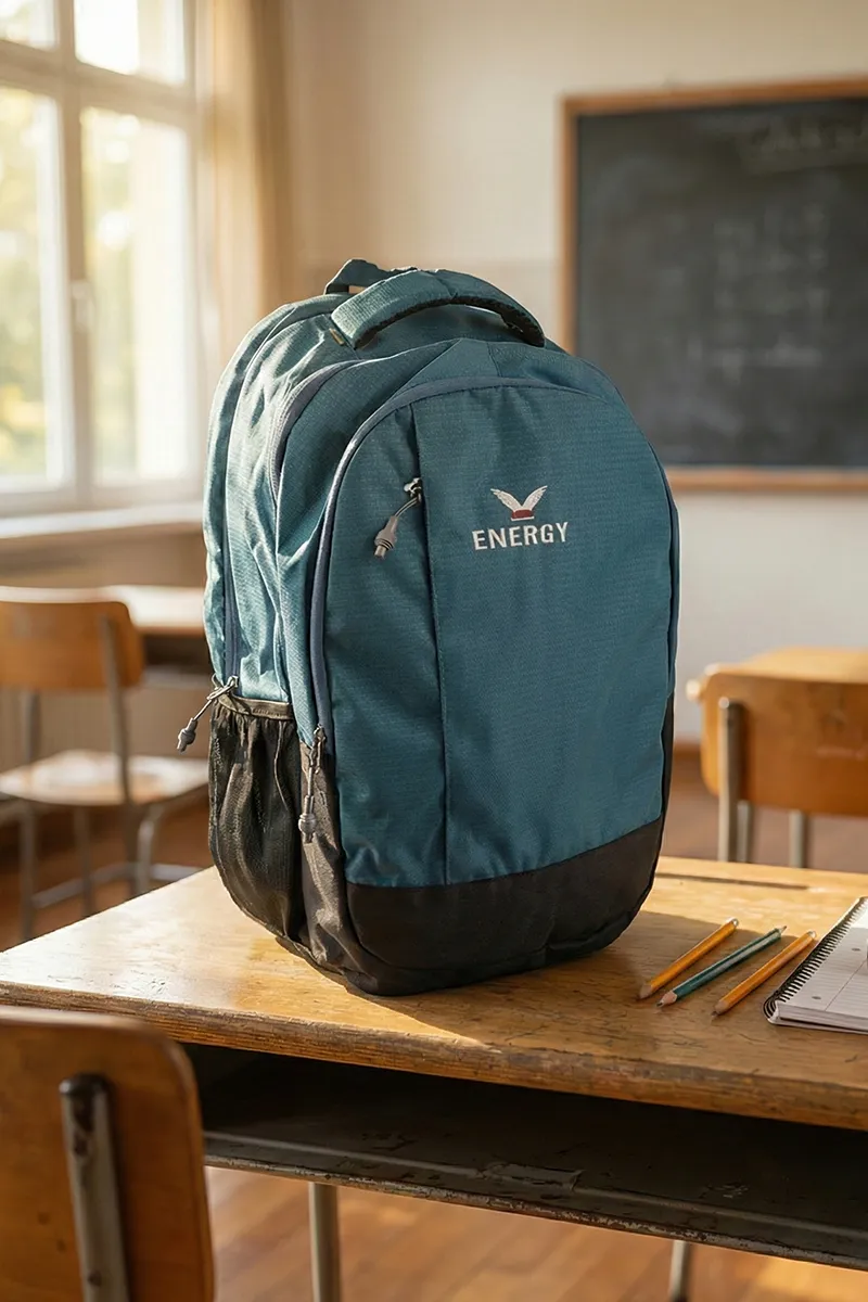 Polyester Solid School Bag for Unisex 008139GRE2