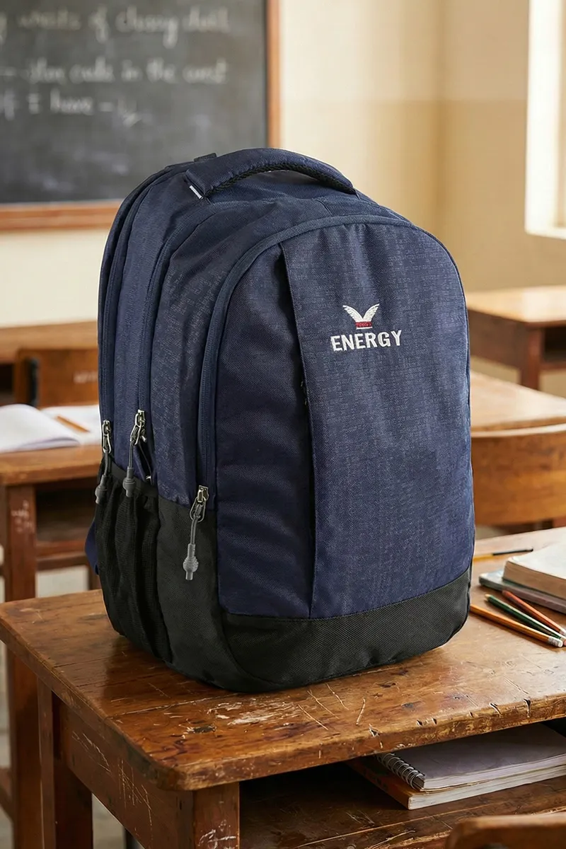 Polyester Solid School Bag for Unisex 008139NAVBLU