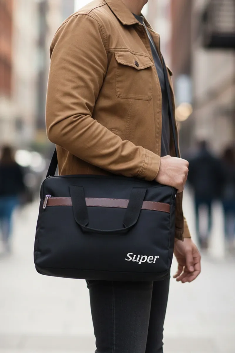 Polyester Solid Business Bag for Men 008155BLA2