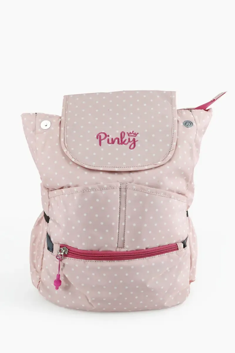 Polyester Printed Trendy College Backpack for Girls 008193BABPIN