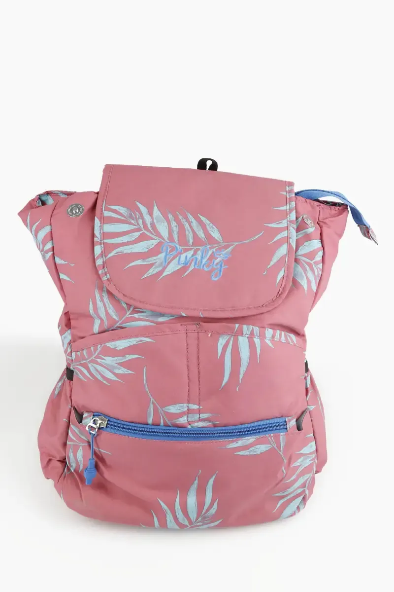 Polyester Printed Trendy College Backpack for Girls 008193PIN2