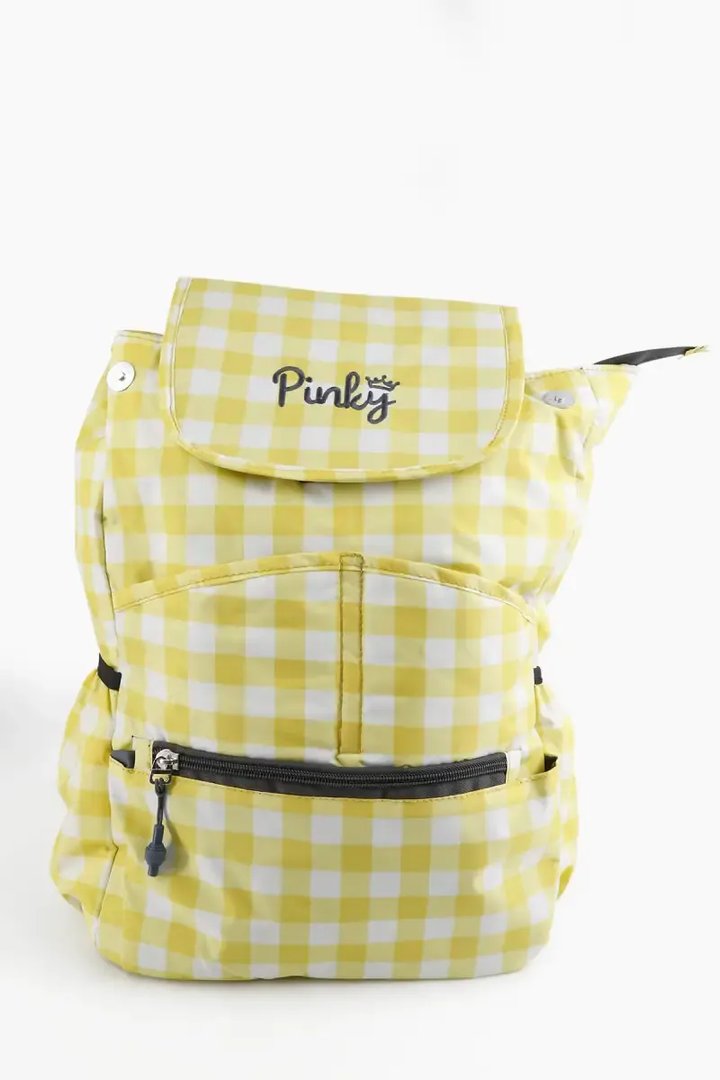 Polyester Printed Trendy College Backpack for Girls 008193YEL