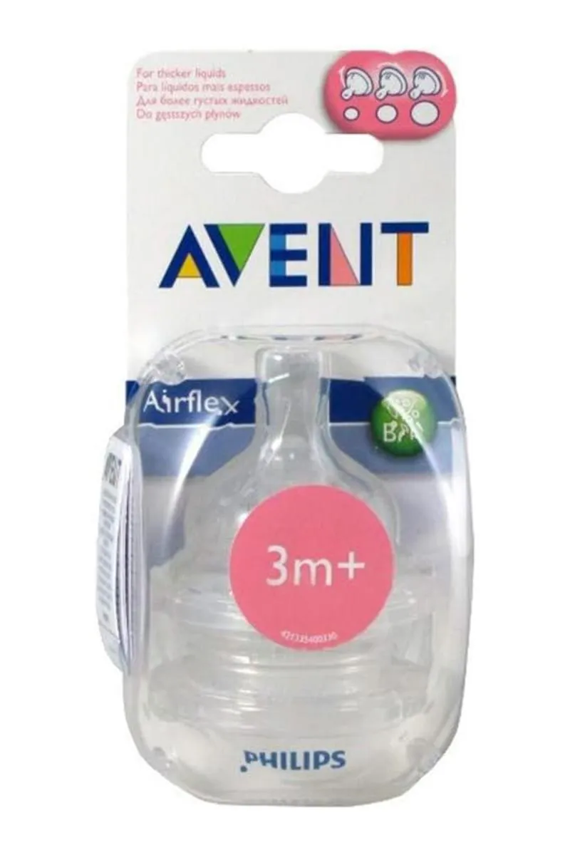 Philips Avent Teat Bottle Nipples (Transparent) - 2 Pcs Pack