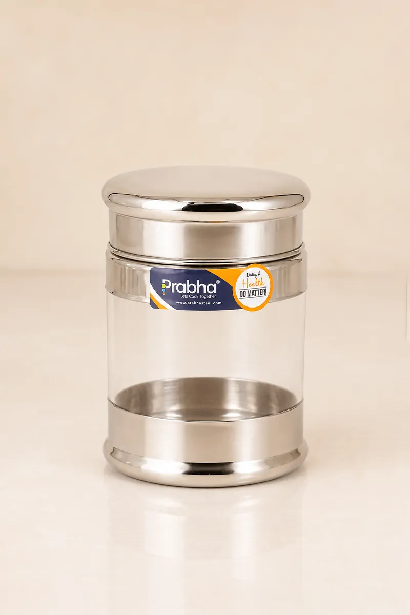 Prabha Stainless Steel Sapphire See Through Container - 700 ML