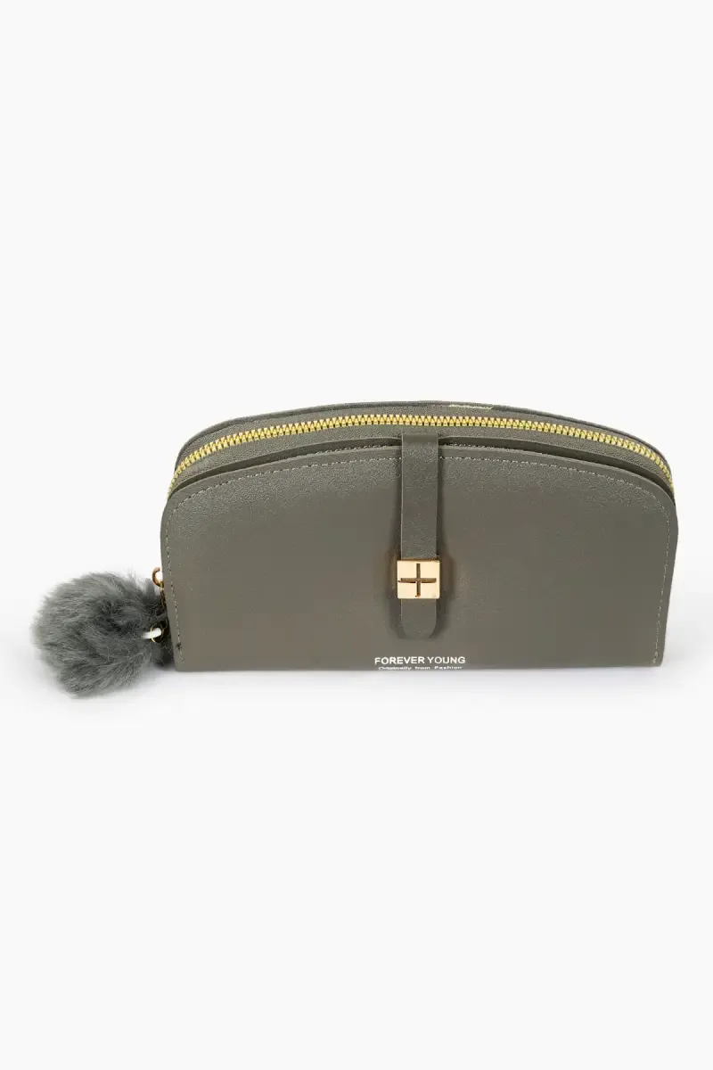 PVC Solid Casual Purse for Women 008533GRE