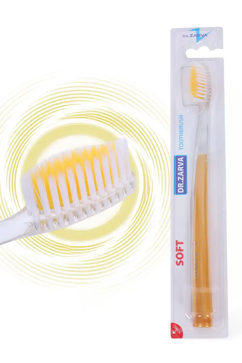 DR.ZARVA Soft Bristles Tooth Brush (Yellow) - Pack of 1 008538YEL