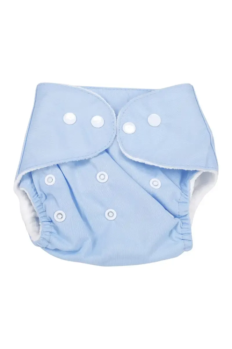 Reusable Baby Diaper with Button Closure - Pack of 1 (Blue)