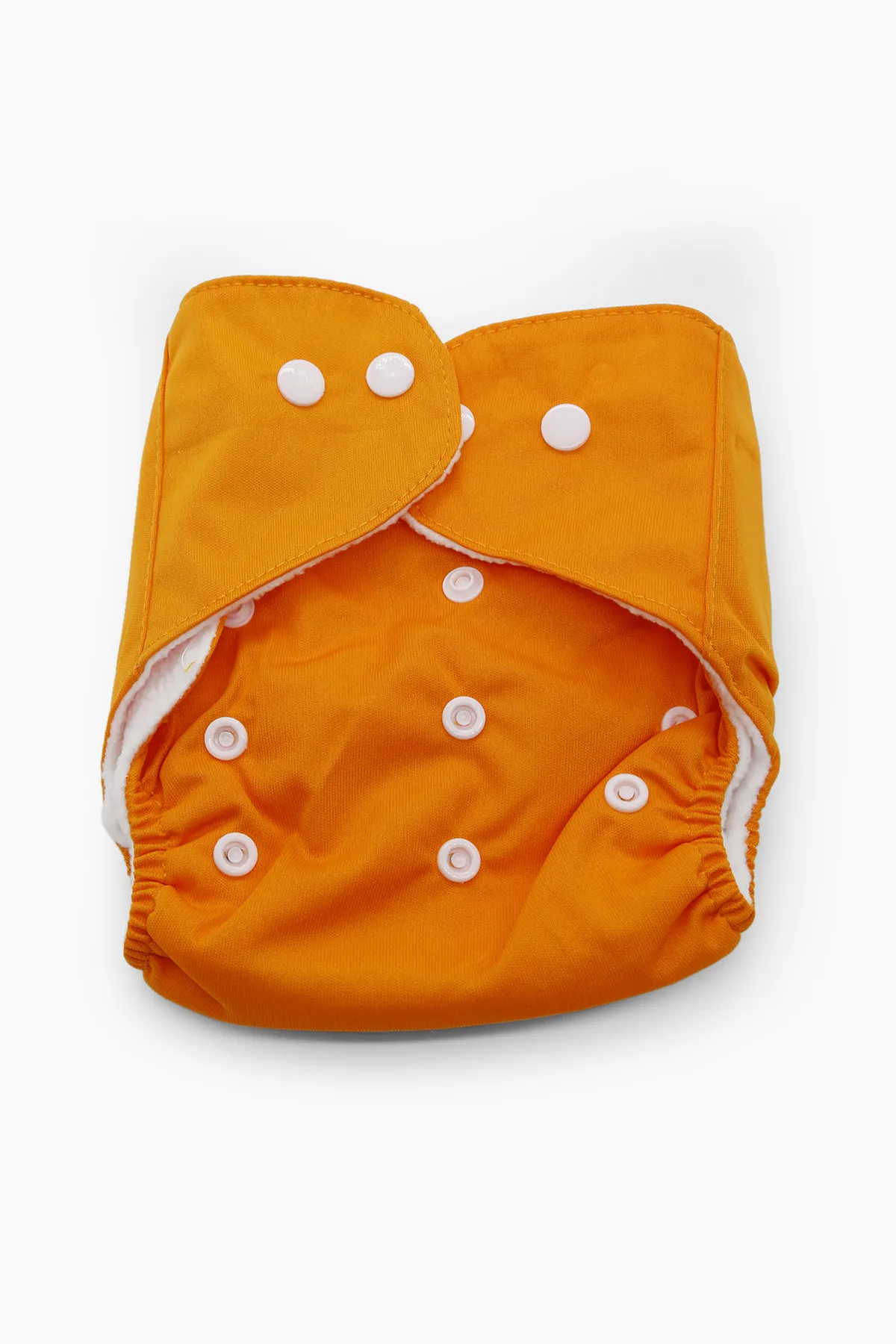 Reusable Baby Diaper with Button Closure - Pack of 1 (Orange)