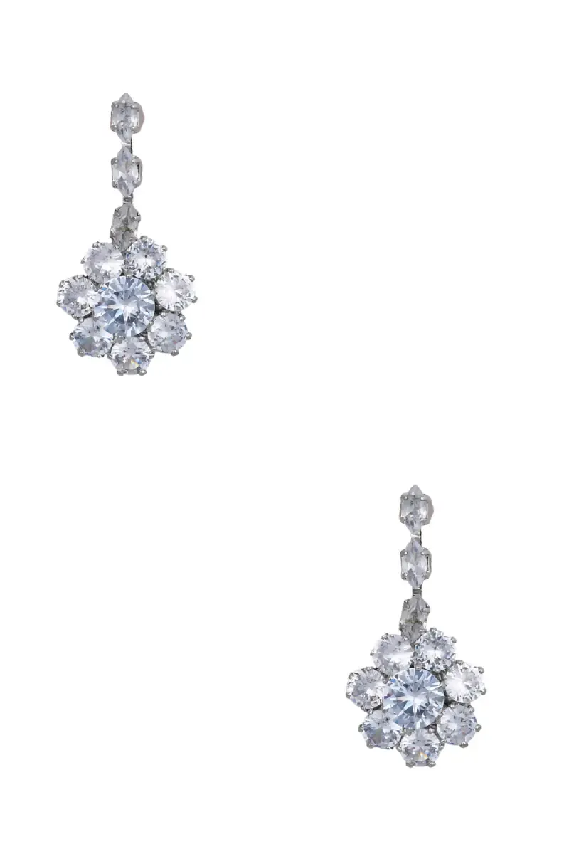 White Zircon Dangle Earrings for Women & Girls