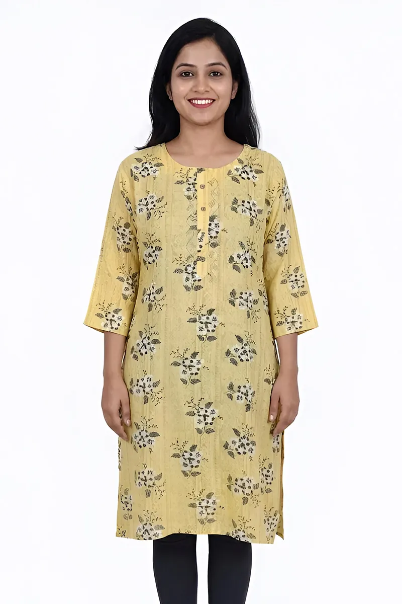 Rayon Printed Kurti for Women