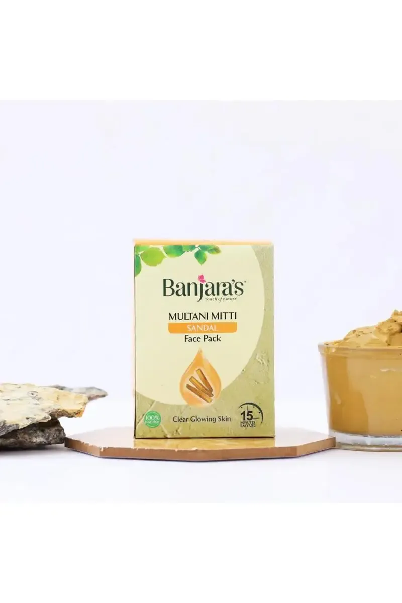 Banjara's Multani Mitti & Sandal Face Pack Powder - 100g (5*20g)