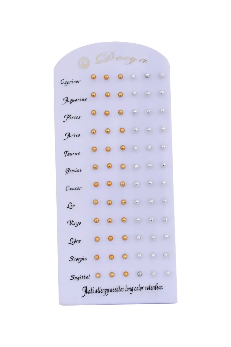 Shinning 36 Pairs of Silver & Gold Pearl Stud Earrings for Girls & Women