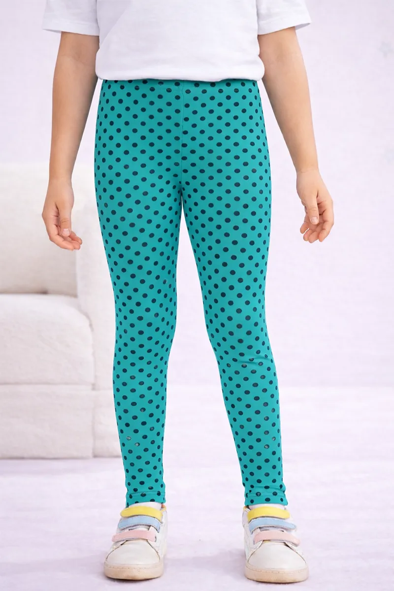 Girl's Cotton Lycra Blend Printed Leggings (11-13 Yrs) 0091791213YRSDARGRE