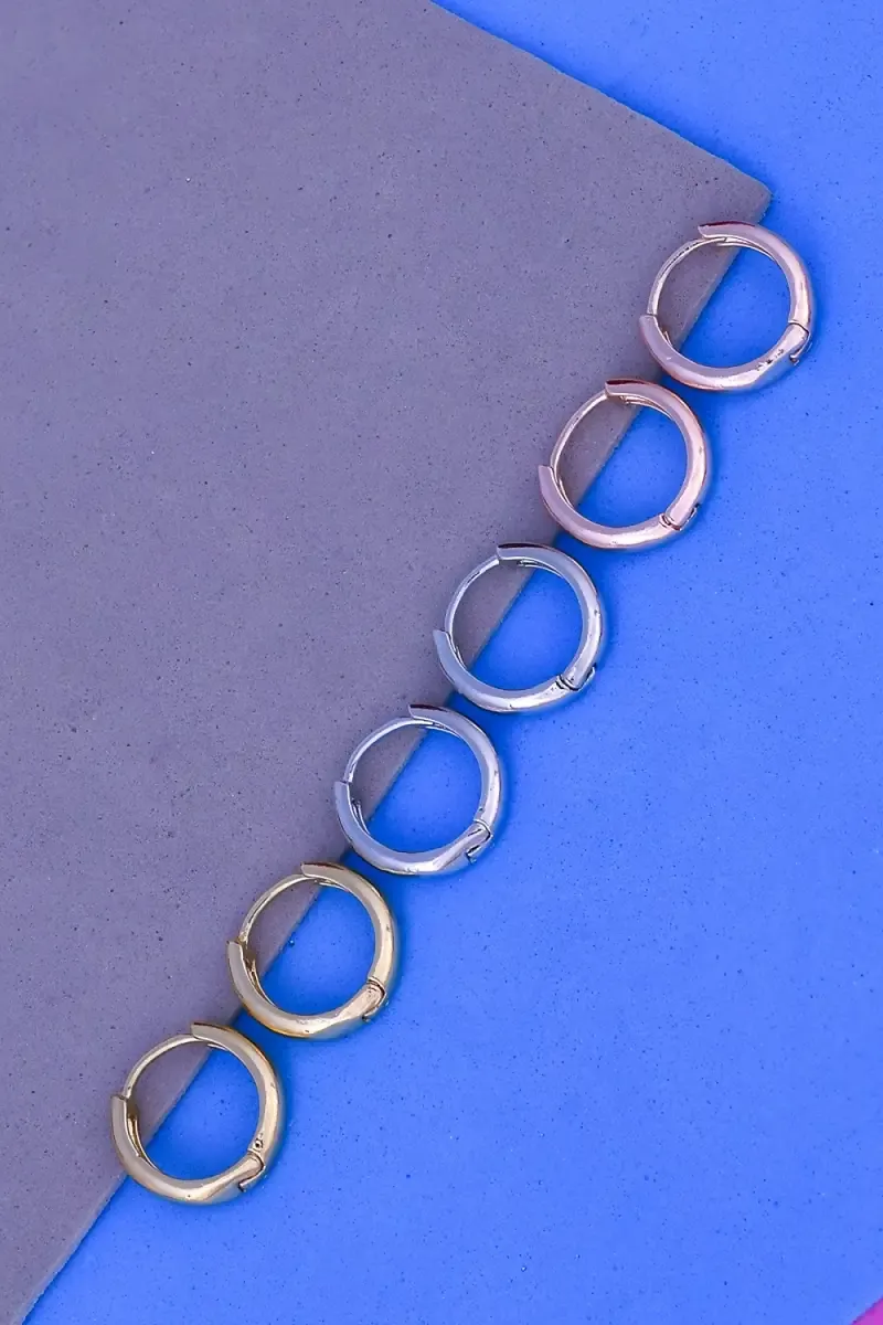 Plain Hoop Style Earrings - Set Of 3
