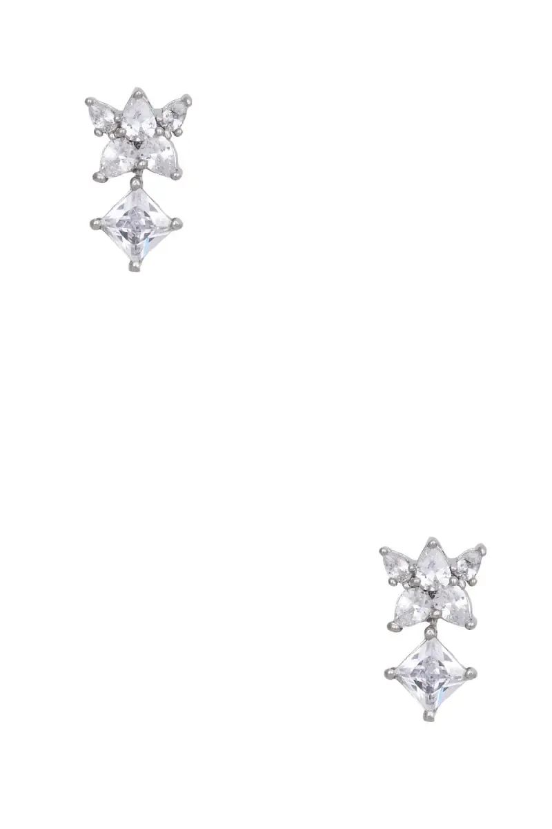 Cubic Zirconia Floral Style Earrings for Girls & Women