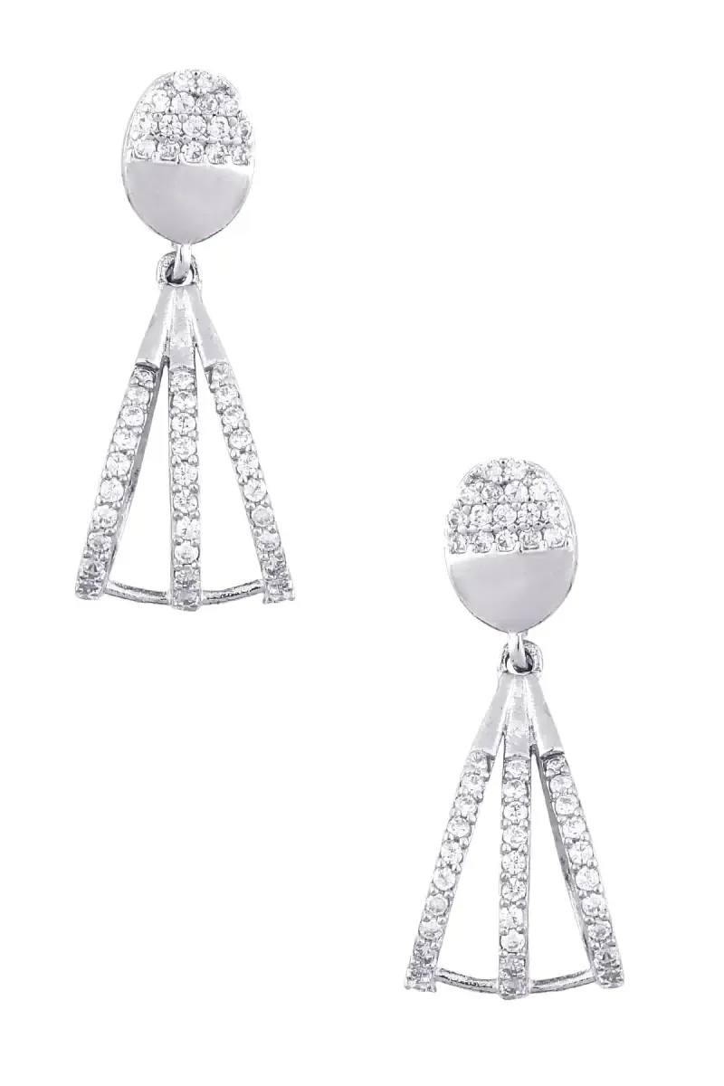 White Stone Dangle Earring for Women