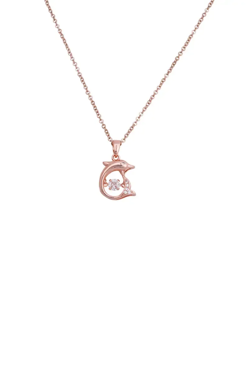 Rose Gold Dolphin Pendant Chain for Women