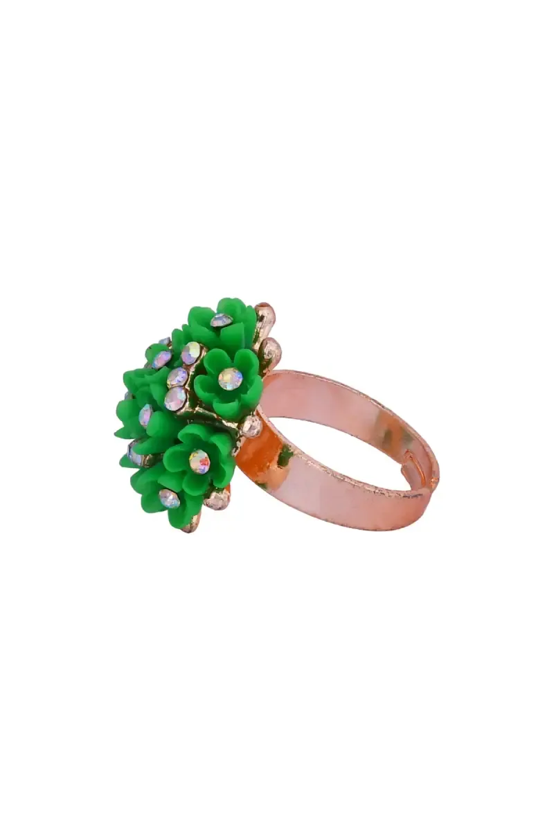 Rose Gold Floral Design Adjustable Ring for Women