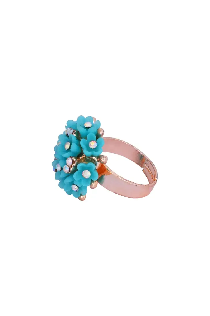 Rose Gold Floral Design Adjustable Ring for Women