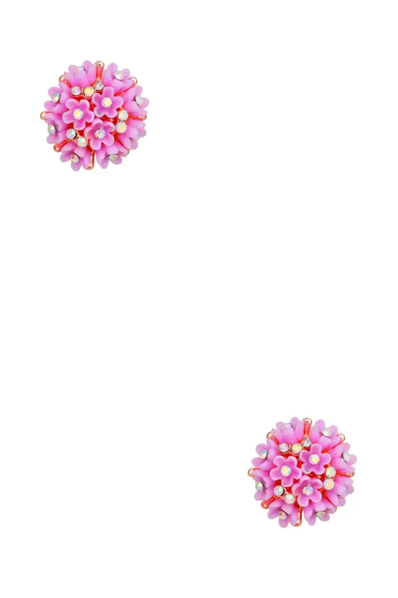 Rose Gold Floral Design Stud Earrings for Girls & Women