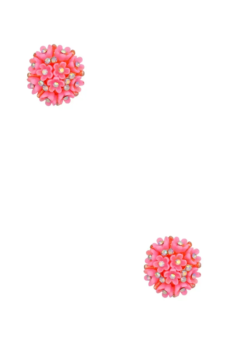 Rose Gold Floral Design Stud Earrings for Girls & Women