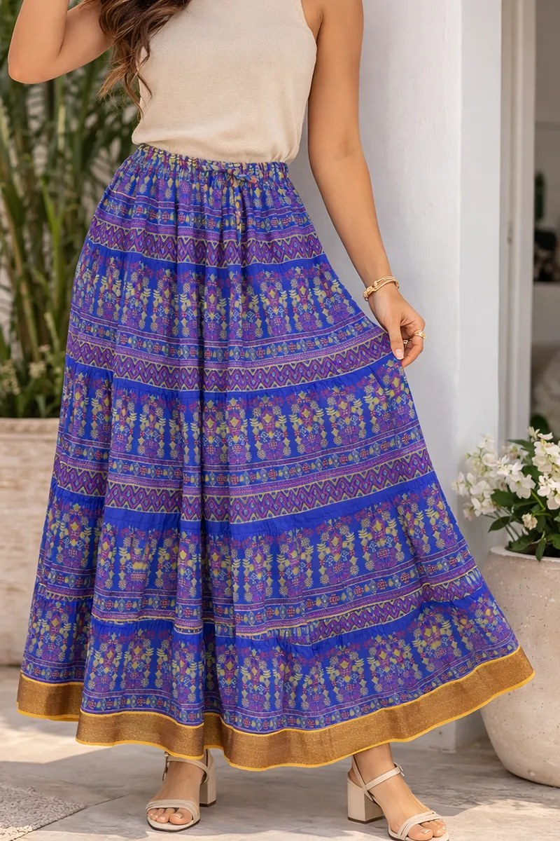 Cotton All Over Printed Long Skirt for Women