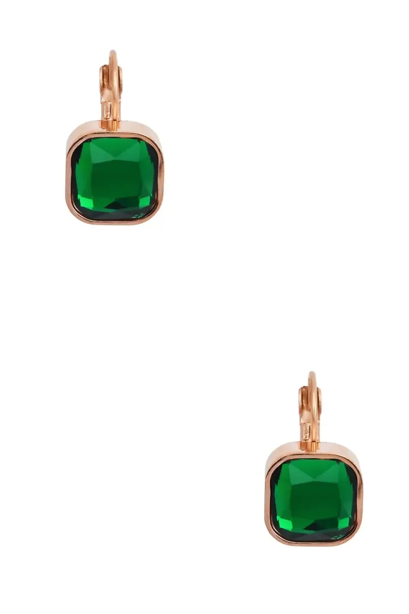Gold Plated Crystal Stud Earrings for Girls & Women 009477DARGRE1