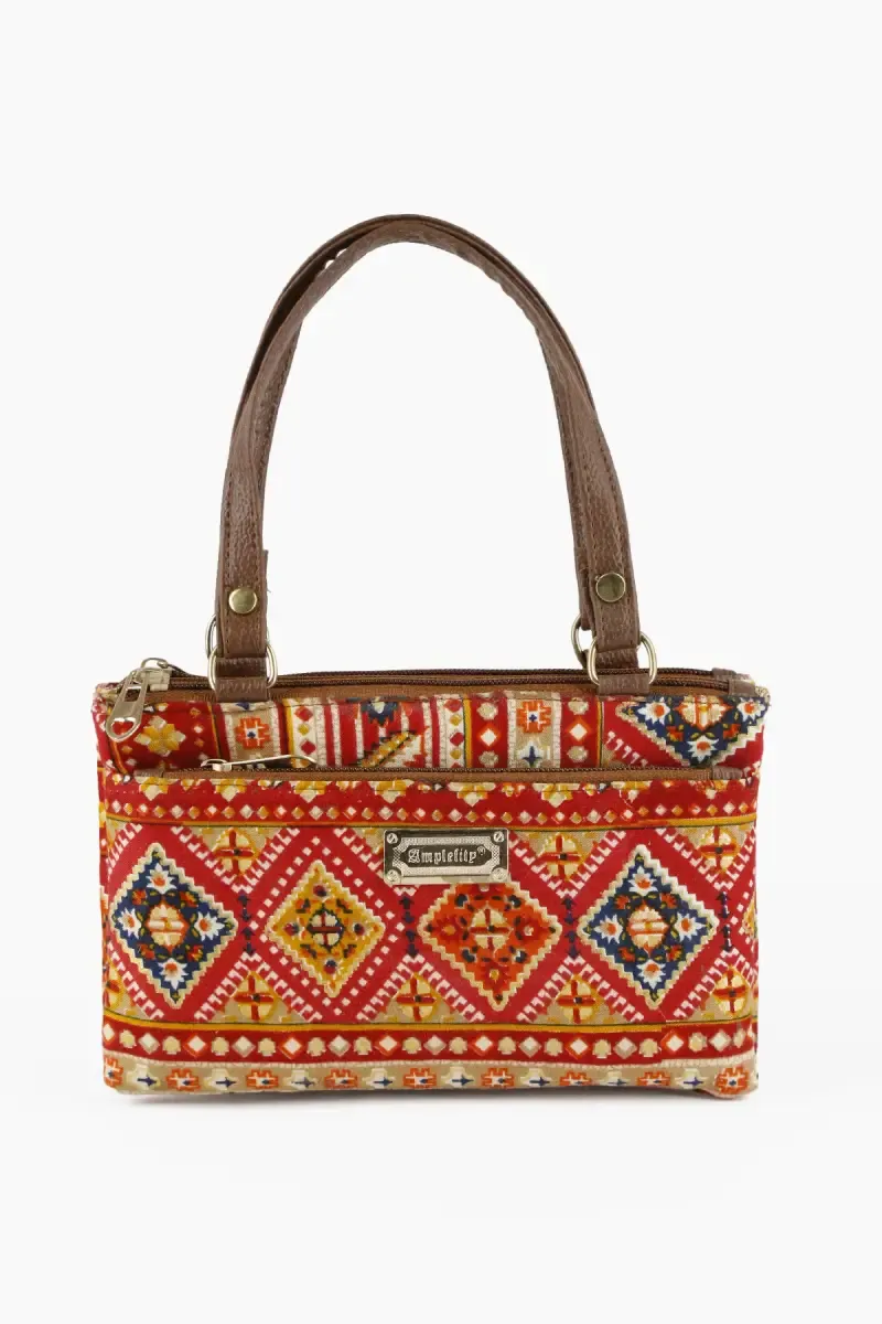 Polyester Printed Small Hand Bag for Women 009544RED