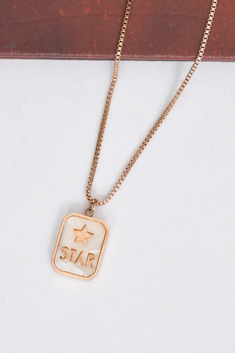 Rose Gold Plated Star Pendant Chain for Women & Girls