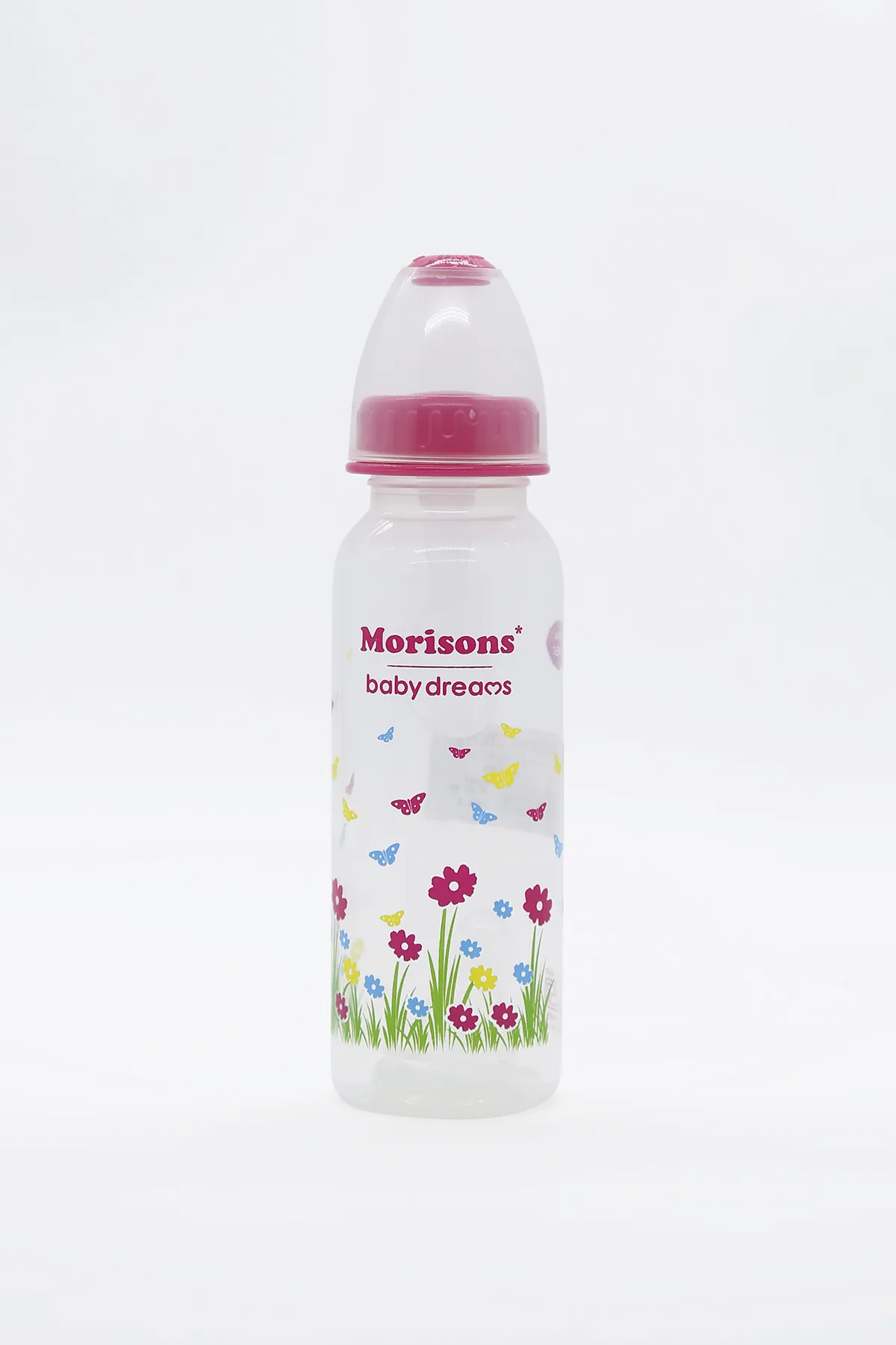 Morisons Baby Feeding bottle with Spoon (Pink)-250 ml