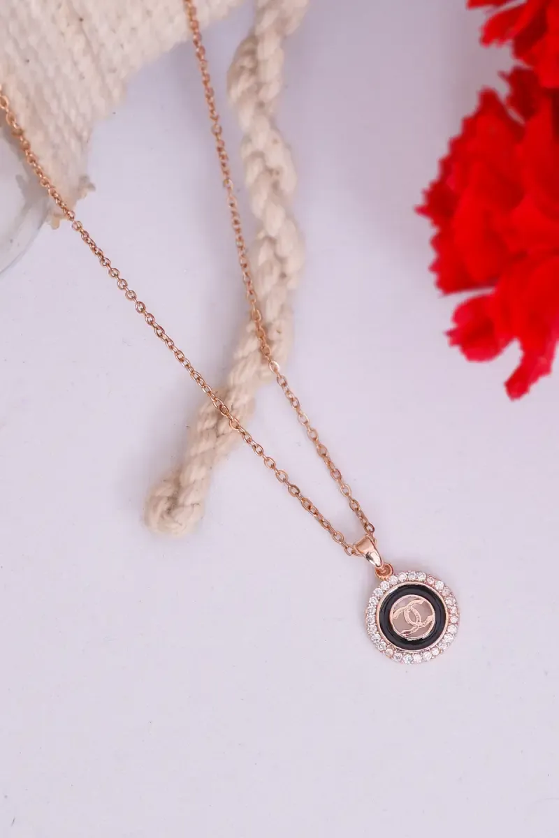 Rose Gold Round Pendant Chain for Women