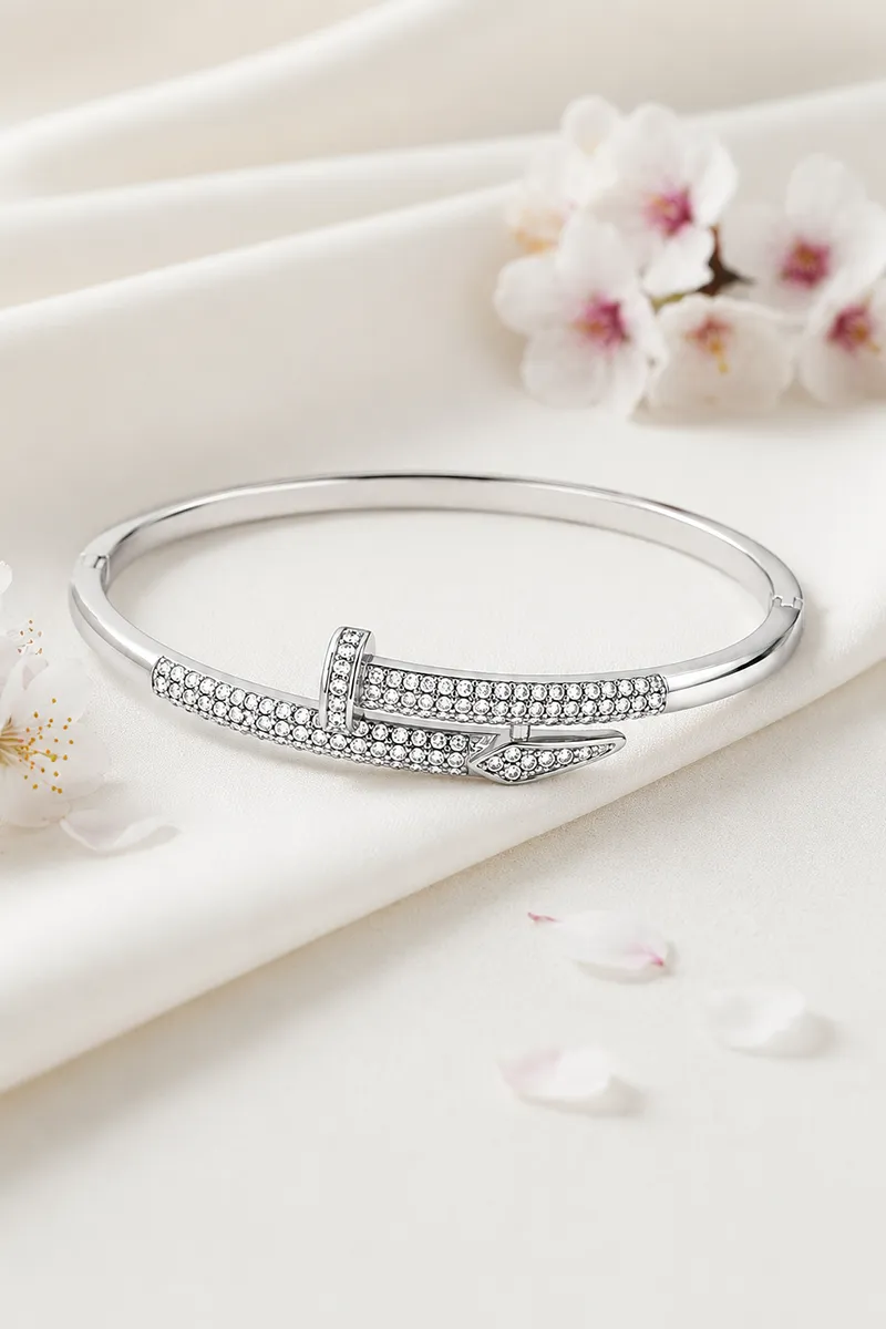 Silver Plated White Zircon Bracelet for Women