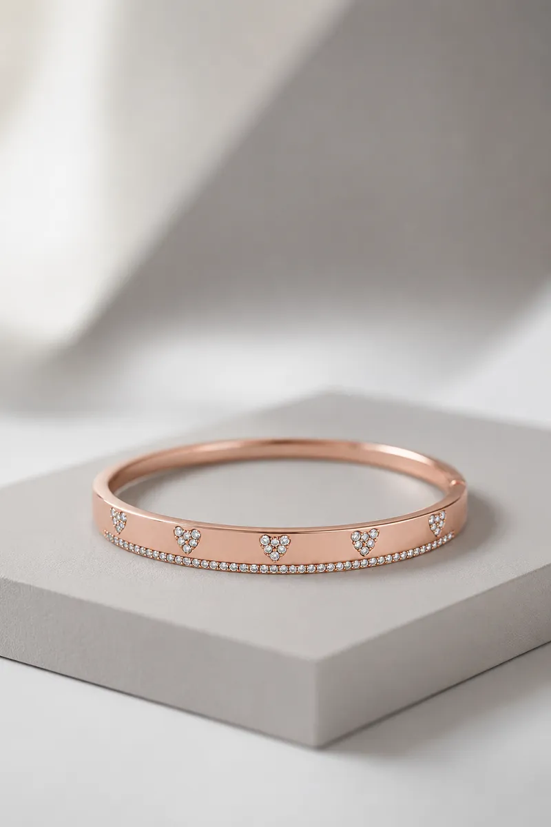 Cubic Zirconia Classic Silver Plated Bracelet For Women