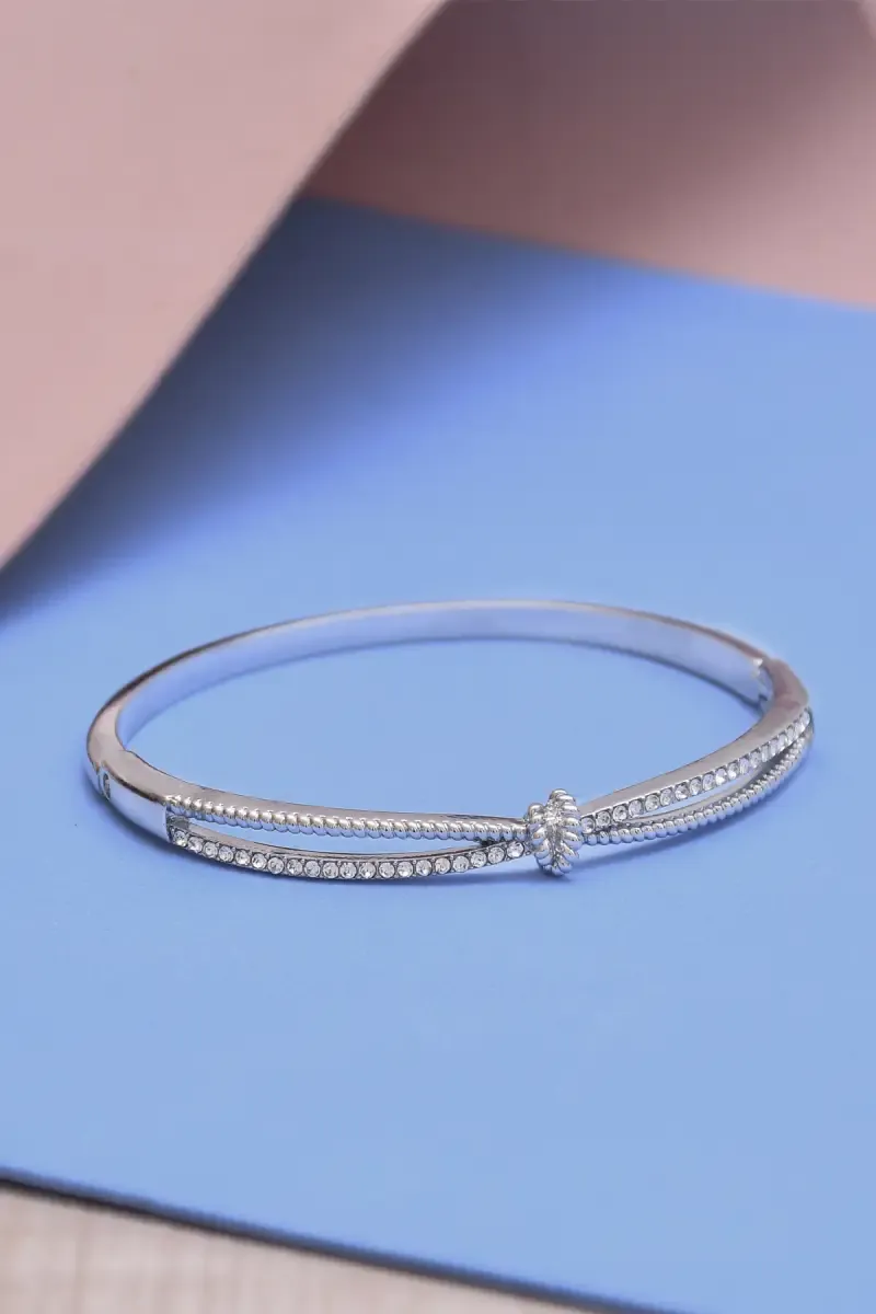 Silver Plated White Zircon Bracelet For Women