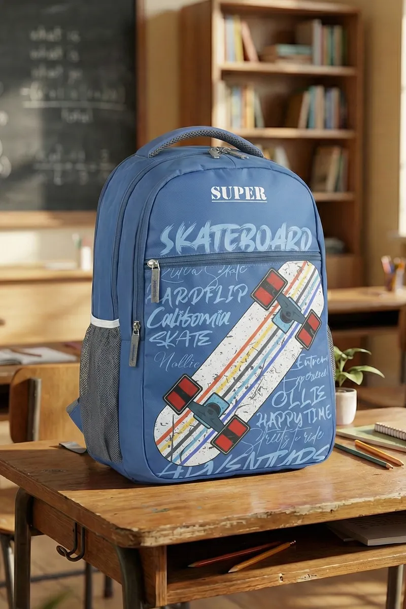 Skateboard Printed School Bag for Unisex