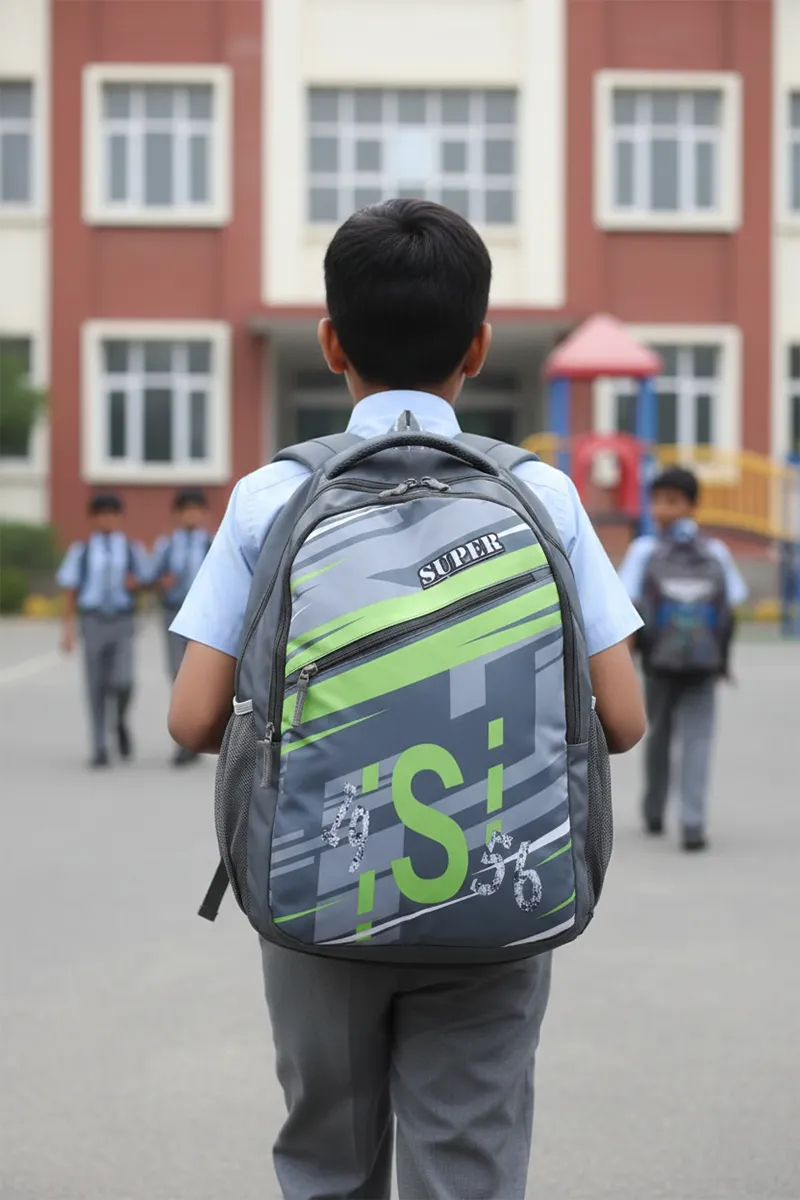 Polyester Printed School Bag for Unisex 009777GRE