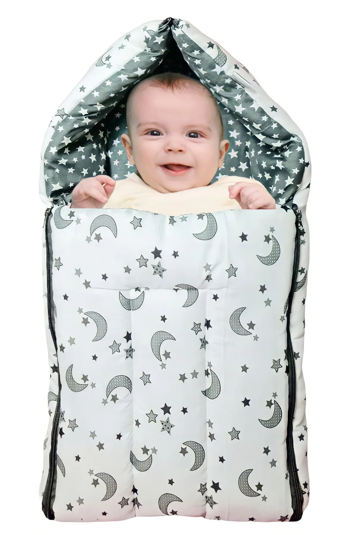 Brandonn Baby Polyester Printed Sleeping Bag with Zip - Pack Of 1 (Grey) 009803GRE2
