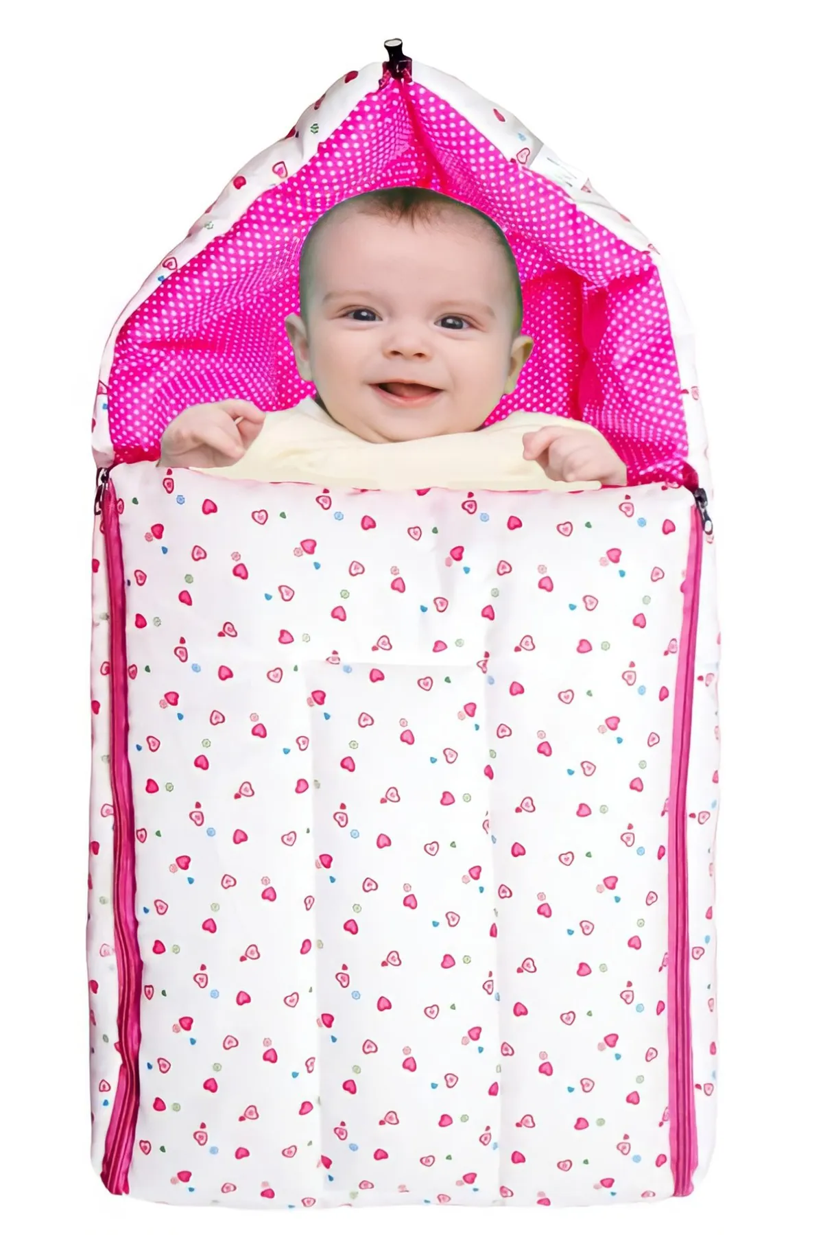 Brandonn Baby Polyester Printed Sleeping Bag with Zip - Pack of 1 (Pink) 009804PIN2