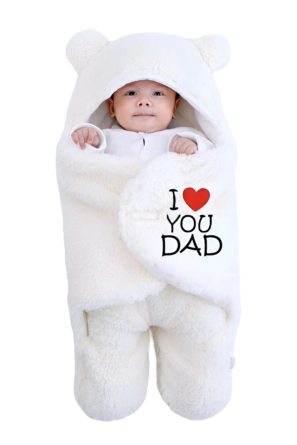 Brandonn  Newborn Soft Hooded Blanket & Sleeping Bag - Off White