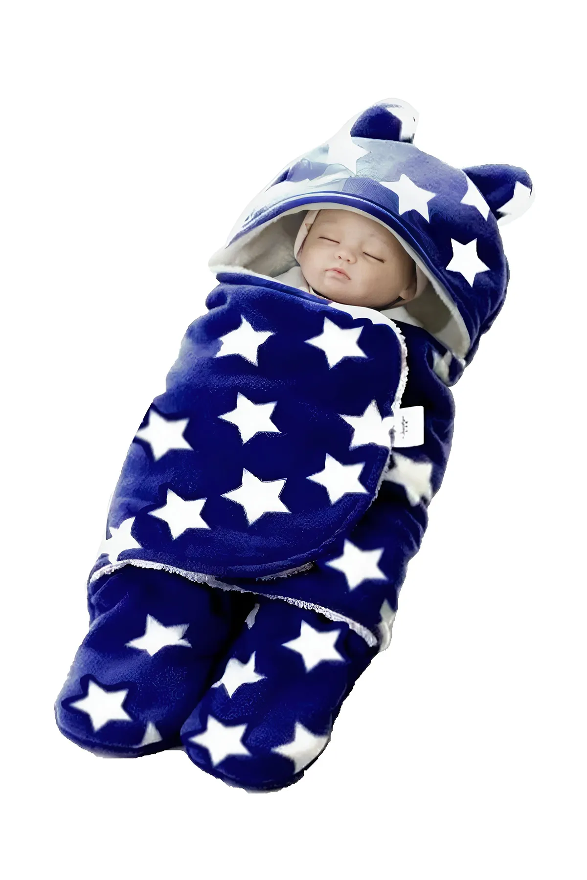 Brandonn Newborn Super soft Swaddle Hooded Blanket Wrapper - Pack of 1 (Navy Blue) 009806NAVBLU2