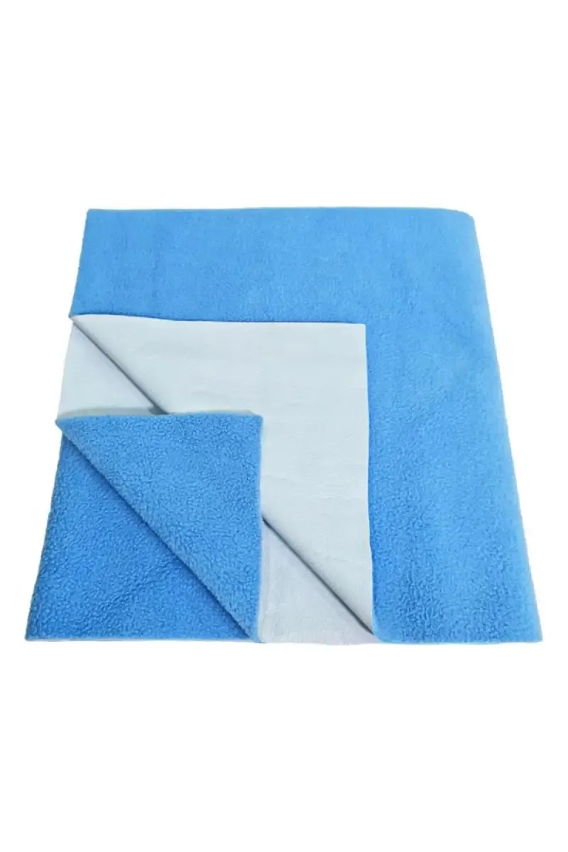 Brandonn Baby Cotton Solid Waterproof Sheet Pack of 1 (Blue) 009808BLU2