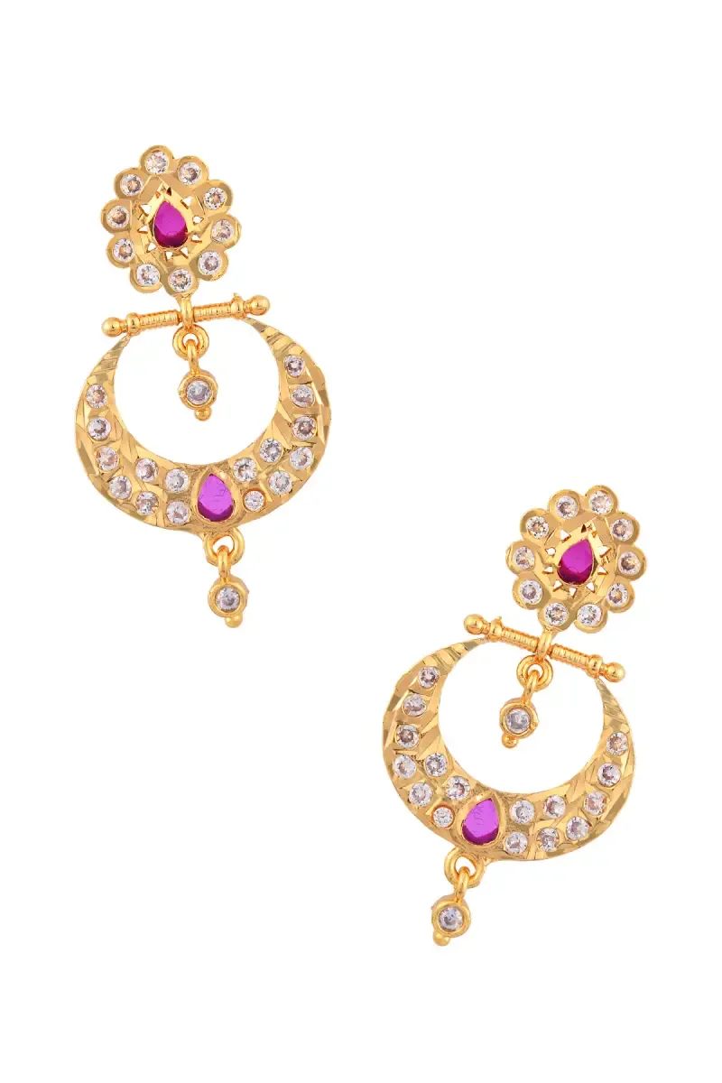 Gold Plated Circular Chand Bali Earring for Women