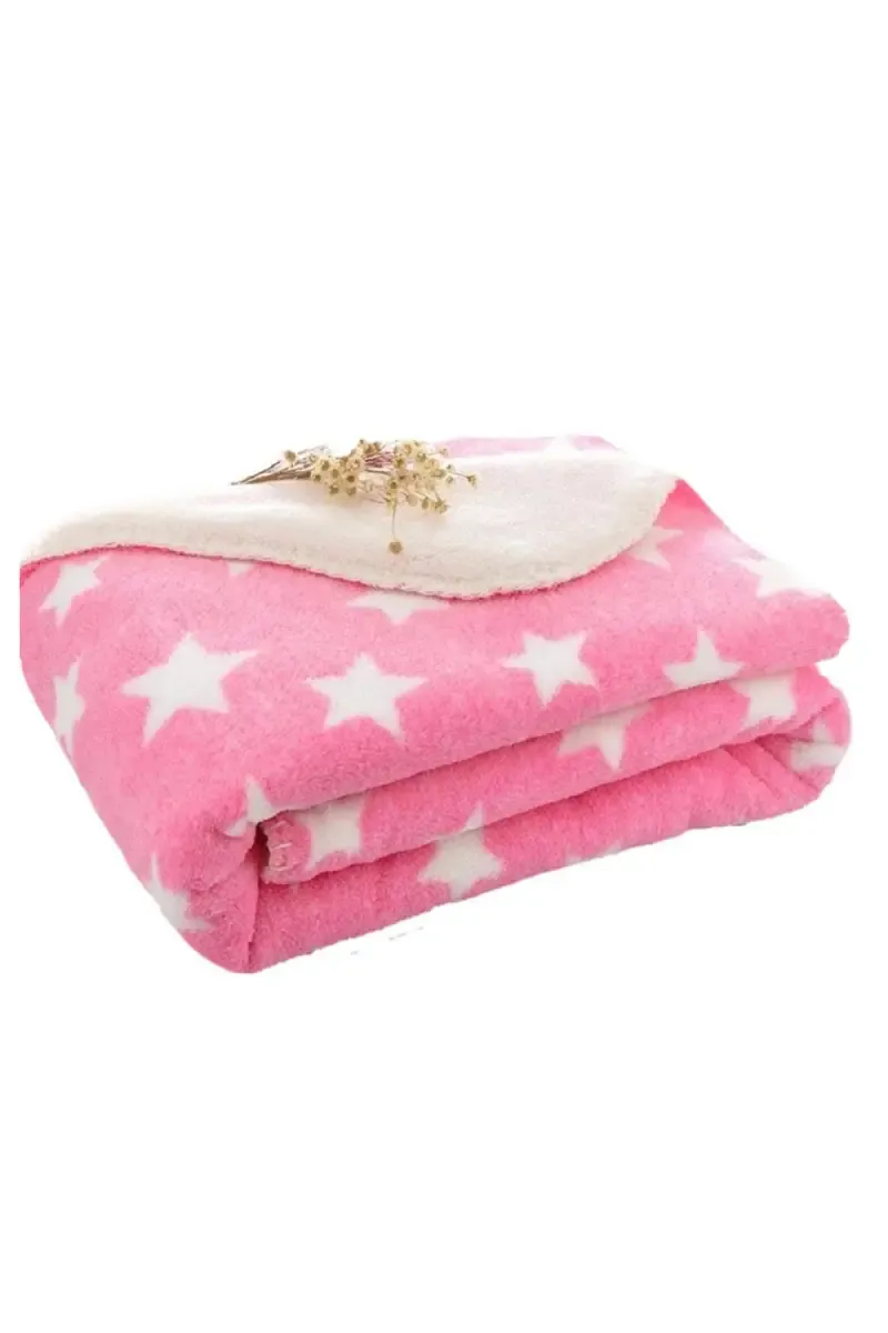 Coral Fleece Hooded Baby Blanket -1 Pc (Pink)