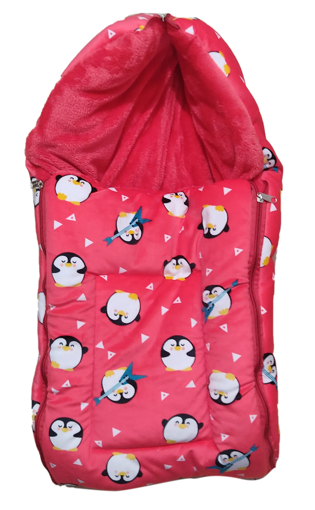 Born Baby Coral Fleece Sleeping Bag Pack of 1 (Red)