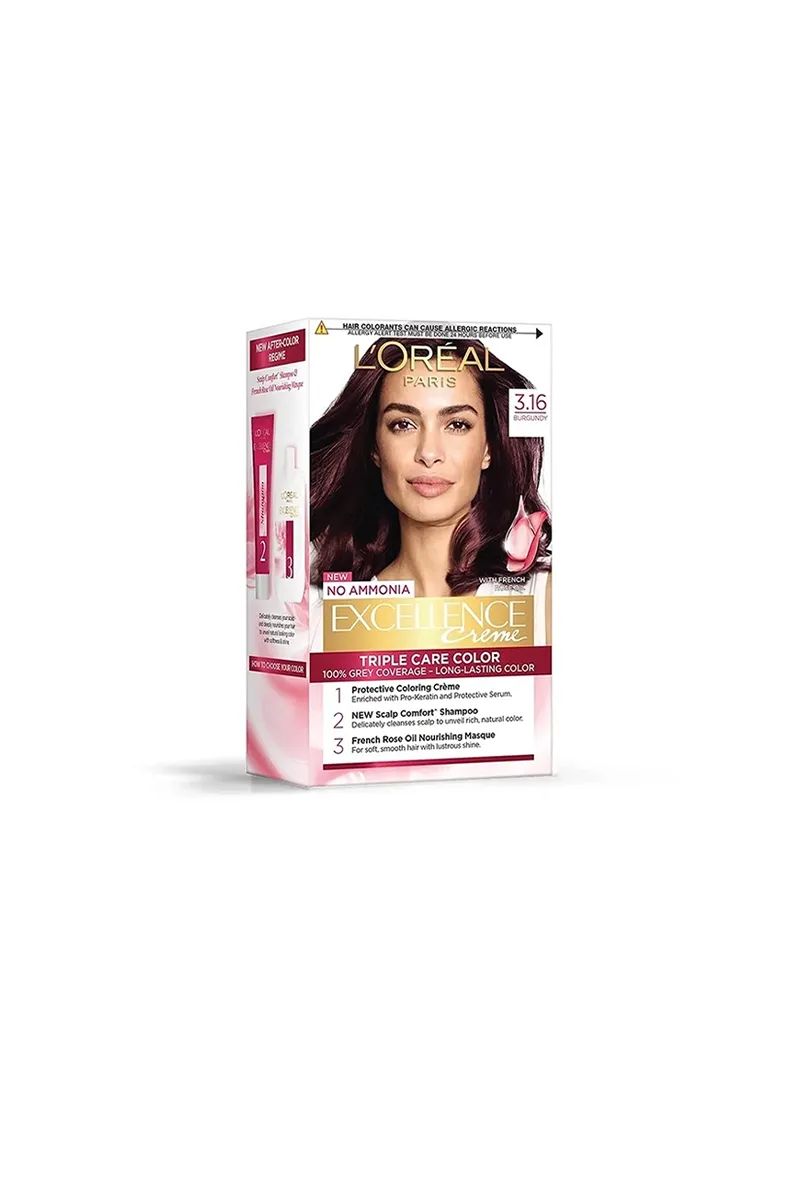 L'Oréal Paris Excellence Crème Triple Care Hair Color (Burgundy) - 25ml+25g