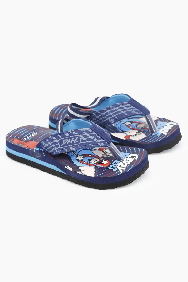 Boy's Cartoon Printed Slingback Flip Flops