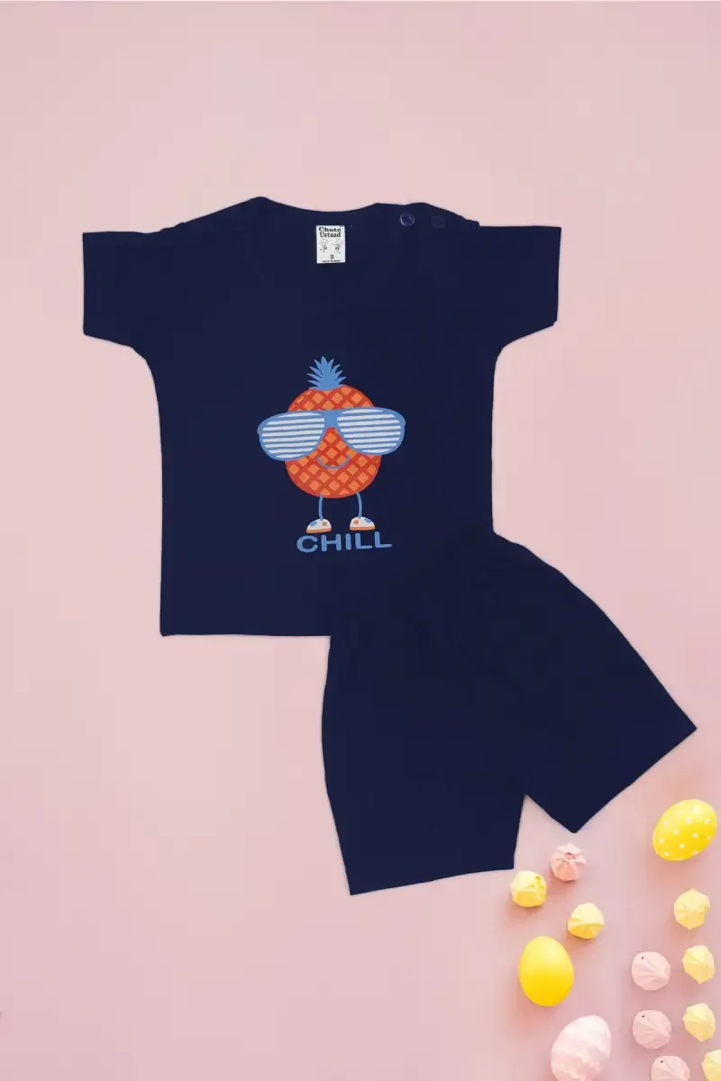 Just Born Printed T-shirt with Shorts Set (2-Pcs Set) 010168NAVBLU36M
