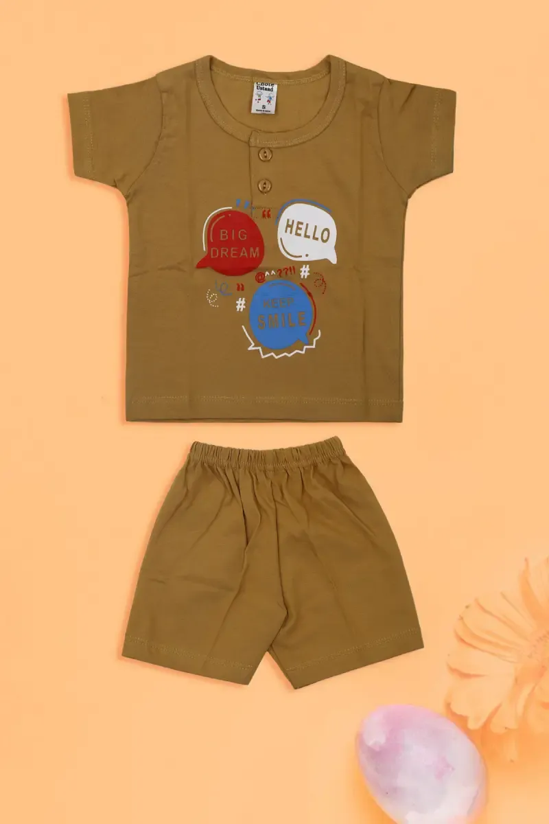 Just Born Printed T-shirt with Shorts Set (2-Pcs Set)