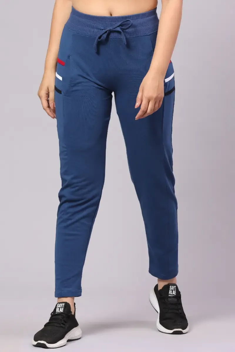 Cotton Blend Track Pant for Women 010174LBLU
