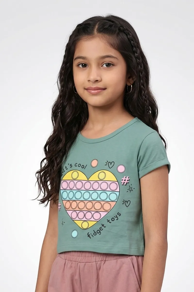 Cotton Printed T-Shirt for Girl (3-16 Yrs)